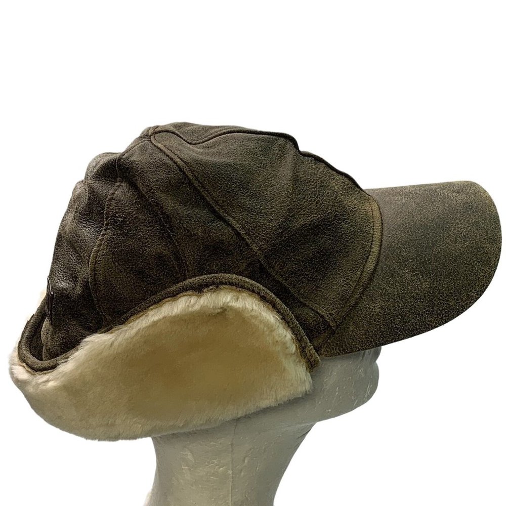 UGG Australia Suede Hat Baseball Cap Shearling Women's Size S/M 14723